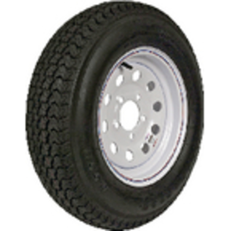 LOADSTAR TIRES Tire & Wheel (Rim) Assembly KR03, ST205/75R15 5 Hole C Ply, Wht w Stri 32406